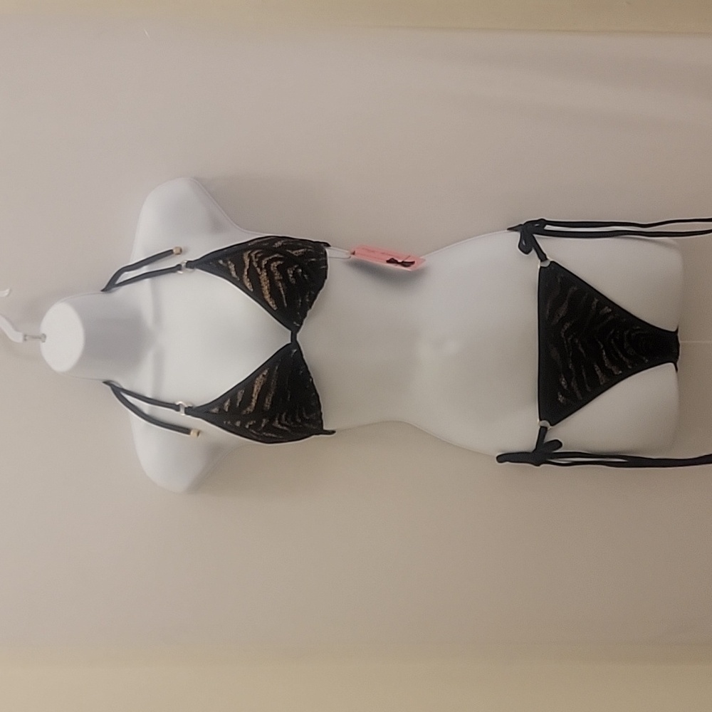 Lady Lux Black Pillow Talk Bikini NWT